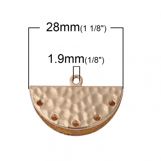 Immagine di Lega di Zinco Corda di Collana Connettore di Collana A Forma di Ventagli Oro Placcato Irregolare 28mm x 18mm, 10 Pz
