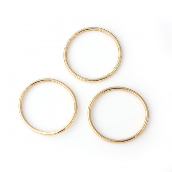 Picture of 1.5mm Zinc Based Alloy Closed Soldered Jump Rings Findings Gold Plated 24mm Dia, 10 PCs