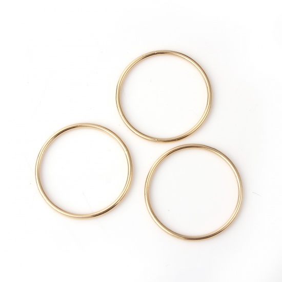 Picture of 1.9mm Zinc Based Alloy Closed Soldered Jump Rings Findings Gold Plated 34mm Dia, 10 PCs