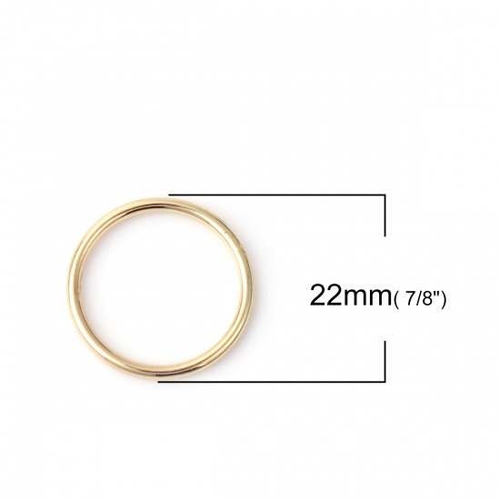Picture of 1.8mm Zinc Based Alloy Closed Soldered Jump Rings Findings Gold Plated 22mm Dia, 10 PCs