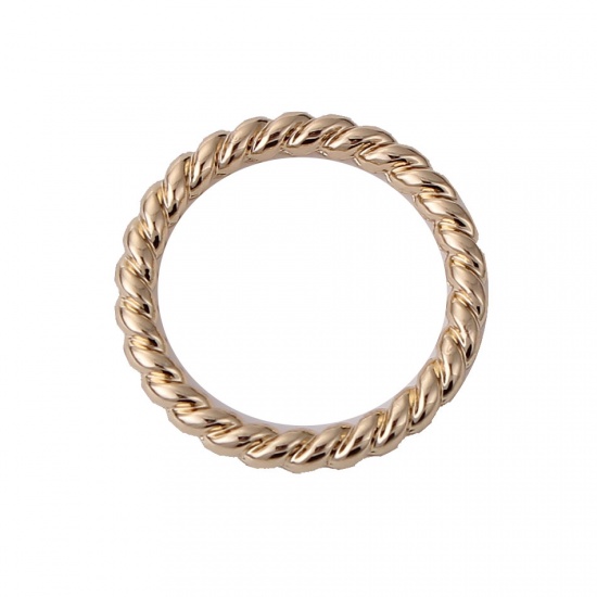 Picture of 2.4mm Zinc Based Alloy Closed Soldered Jump Rings Findings Twisted Gold Plated 20mm Dia, 10 PCs