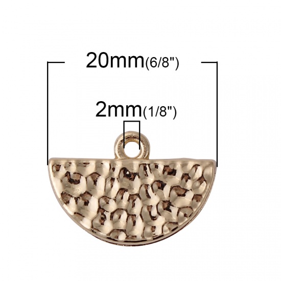 Image de Embouts pour Cordons & Collier Bracelet en Alliage de Zinc Eventail Martelage Concavo-convexe Doré, 20mmx 14mm, 10 Pcs