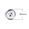 Picture of 20mm( 6/8") Copper Snap Button Fit Snap Button Bracelets Round Silver Tone Cabochon Settings (Fits 18mm Dia.), Knob Size: 6mm( 2/8"), 20 PCs