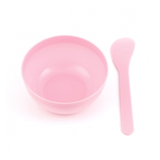 Picture of Plastic DIY Tools Bowl For Slime Pink 12.9cm(5 1/8") x 2.8cm(1 1/8"), 8.7cm(3 3/8") Dia., 2 Sets