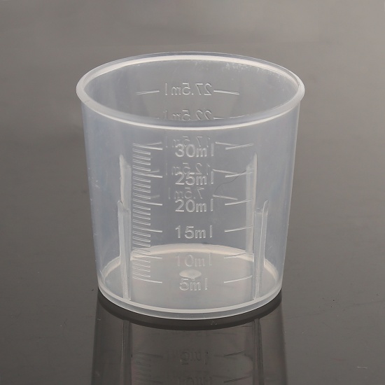 Immagine di Plastica Strumenti di Limo Misura Cilindrico Misurino Trasparente 3.8cm x 3.6cm, 2 Pz