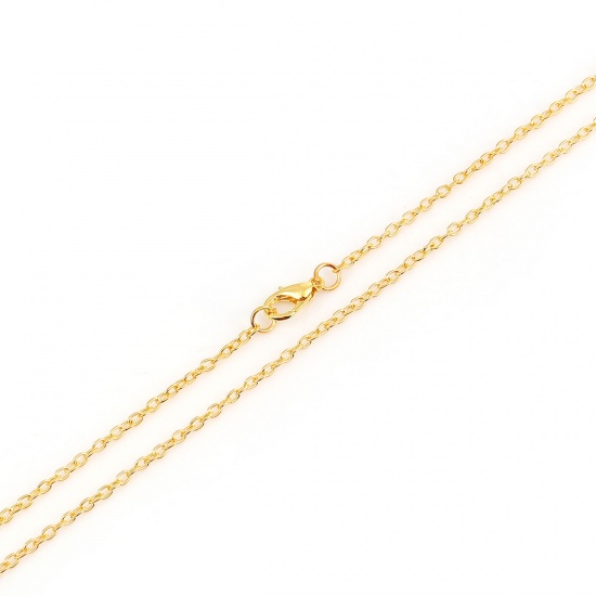 Bild von Eisenlegierung Gliederkette Kette Halskette Vergoldet 77cm lang, Kettegröße: 3x2.2mm, 1 Packung ( 12 Stück/Packung)
