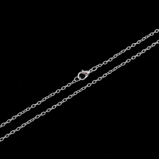 Bild von Eisenlegierung Gliederkette Kette Halskette Silberfarbe 77cm lang, Kettegröße: 3x2.4mm, 1 Packung ( 12 Stück/Packung)