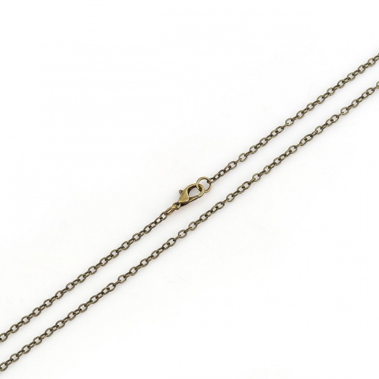 Picture of Iron Based Alloy Link Cable Chain Necklace Antique Bronze 45.5cm(17 7/8") long, Chain Size: 3mm x2.4mm( 1/8" x 1/8"), 1 Packet ( 12 PCs/Packet)