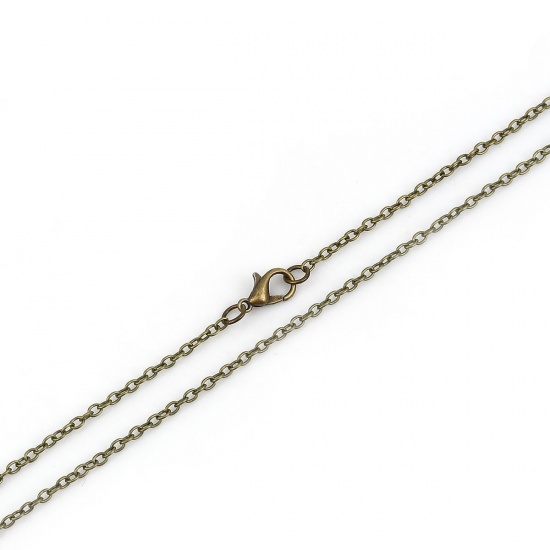 Изображение Ожерелья из Цепочек Античная Бронза, Позолоченные цепочки 3x 2.2мм, 51см длина, 1 Пакет （ 12 ШТ/Пачка)