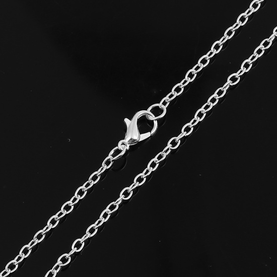 Изображение Ожерелья из Цепочек Посеребренный, Позолоченные цепочки 4x2.5мм, 51см длина, 1 Пакет （ 12 ШТ/Пачка)