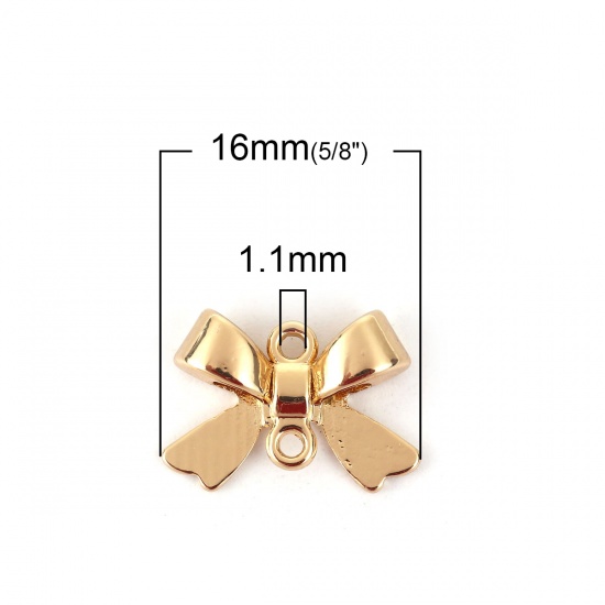 Picture of Zinc Based Alloy Connectors Bowknot Gold Plated 16mm x 11mm, 20 PCs