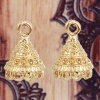 Picture of Zinc Based Alloy Jhumka Jhumki Charms Gold Plated (Can Hold ss5 Pointed Back Rhinestone) 17mm( 5/8") x 12mm( 4/8"), 10 PCs