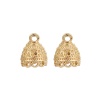 Picture of Zinc Based Alloy Jhumka Jhumki Charms Gold Plated (Can Hold ss5 Pointed Back Rhinestone) 15mm( 5/8") x 12mm( 4/8"), 10 PCs