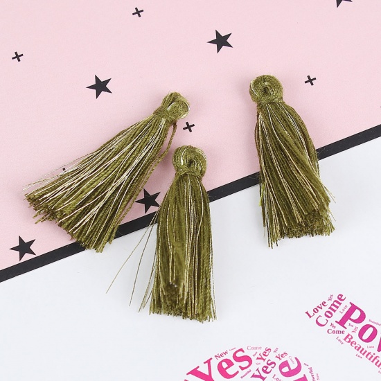 Picture of Cotton Tassel Olive Green 32mm(1 2/8"), 30 PCs