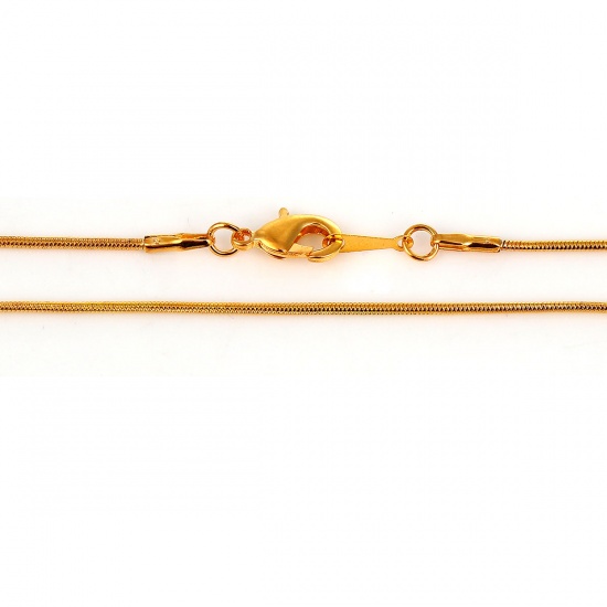 Immagine di Rame Catena di Serpente Collana Oro Placcato 41cmLunghezza, Dimensione della Catena: 1.3mm 5 Pz