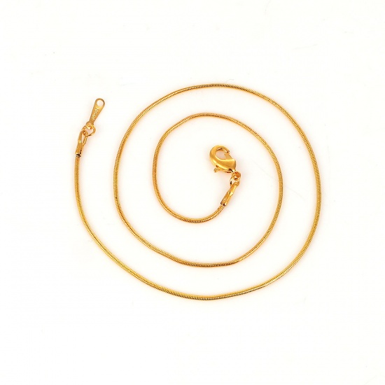 Immagine di Rame Catena di Serpente Collana Oro Placcato 41cmLunghezza, Dimensione della Catena: 1.3mm 5 Pz