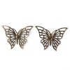 Bild von Eisenlegierung Embellishments Cabochons Schmetterling Bronzefarbe Filigran 61mm x 47mm, 30 Stück