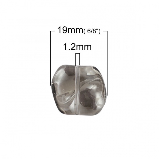 Picture of Lampwork Glass Czech Beads Irregular Gray About 19mm x 17mm, Hole: Approx 1.2mm, 10 PCs