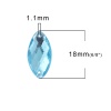 Picture of Acrylic Sew On Rhinestone Marquise Aqua Blue Faceted 18mm x 9mm , 50 PCs