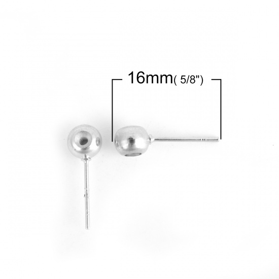 Immagine di Ottone Orecchini a Perno Tappi di Orecchini Tondo Tono Argento Con Silicone Regolabile in Nucleo 16mm x 4mm, Diametro Filo: (21 misura), 2 Pz                                                                                                                 