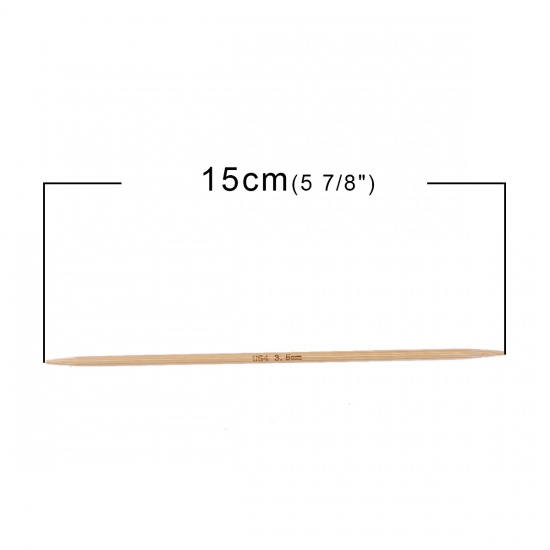 Picture of (US4 3.5mm) Bamboo Double Pointed Knitting Needles Natural 15cm(5 7/8") long, 1 Set ( 5 PCs/Set)
