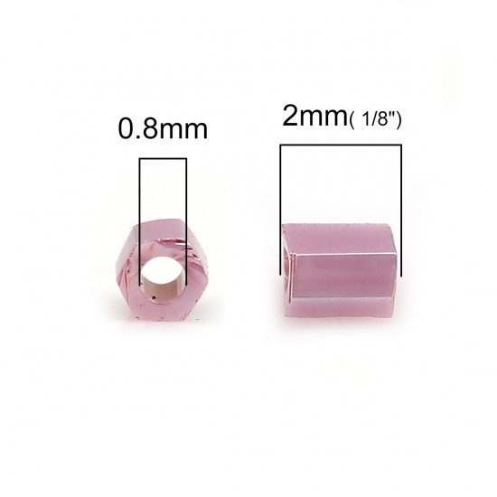 Image de (Japon Importation) Perles de Rocaille Hexagone en Verre Mauve Lustré Opaque 2mm x 2mm, Trou: Env. 0.8mm, 10 Grammes (Env. 85 Pcs/Gramme)