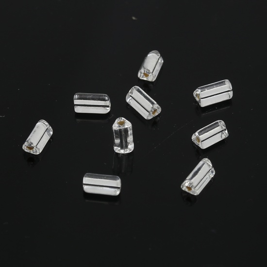 Immagine di (Importazione Ceca) Vetro Foro Triangolo Invertito Seme Triangolare Perline Trasparente Come 7mmx 4mm, Foro: Circa 0.8mm x0.8mm, 20 Grammi (Circa 8 Pz / Grammo)