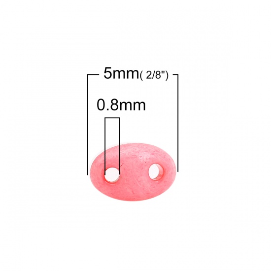 Immagine di (Importazione Ceca) Vetro Seme Buco Doppio Perline Rosa Opaco Come 5mmx 4mm, Foro: circa 0.8mm, 10 Grammi (Circa 18 Pz / Grammo)