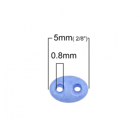 Immagine di (Importazione Ceca) Vetro Seme Buco Doppio Perline Blu Viola Opaco Come 5mmx 4mm, Foro: circa 0.8mm, 10 Grammi (Circa 18 Pz / Grammo)