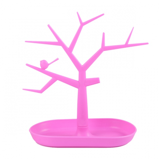 Bild von ABS Plastik Schmuckdisplay Baum Rosa Vogel 27.5cm x 27cm , 1 Stück