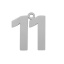 Immagine di Acciaio Inossidabile Charms Numero Tono Argento Messaggio " 11 " 21mm x 19mm, 5 Pz
