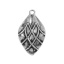 Immagine di Ottone Charms Foglia Argento Antico Onda 25mm x 14mm , 5 Pz