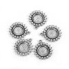 Picture of Zinc Based Alloy Charms Round Antique Silver Color Cabochon Settings (Fits 12mm Dia.) 27mm x 24mm, 30 PCs