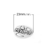 Picture of Zinc Based Alloy Connectors Oval Antique Silver Message " MAMA " 23mm x 15mm, 30 PCs