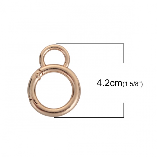 Picture of Zinc Based Alloy Bolt Spring Ring Clasps Infinity Symbol Gold Plated 42mm x 30mm, 5 PCs