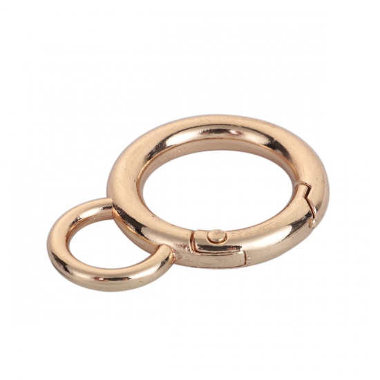 Picture of Zinc Based Alloy Bolt Spring Ring Clasps Infinity Symbol Gold Plated 42mm x 30mm, 5 PCs