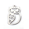 Bild von 304 Edelstahl Haustier Silhouette Anhänger Eule Silberfarbe Hohl 30mm x 20mm, 1 Stück