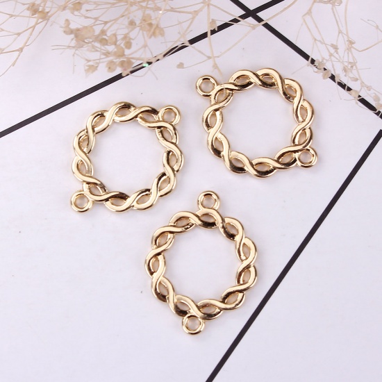 Picture of Zinc Based Alloy Connectors Circle Ring Gold Plated 27mm x 21mm, 20 PCs