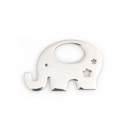 304ステンレス鋼 ペット シルエット ペンダント 象 シルバートーン スター 31mm x 20mm、 1 個