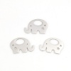 304ステンレス鋼 ペット シルエット ペンダント 象 シルバートーン スター 31mm x 20mm、 1 個 の画像