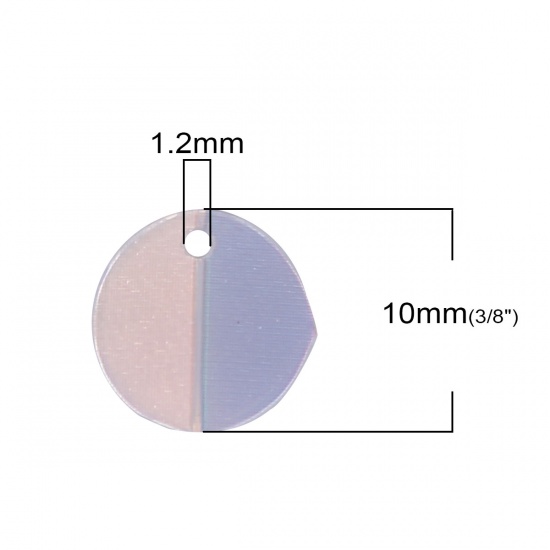Immagine di PVC Charm Paillette Lustrino Charms Tondo Argento Argento 10mm Dia, 500 Pz