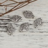 Picture of Zinc Based Alloy Spacer Beads Fan-shaped Antique Silver Color Rhombus 15mm x 10mm, Hole: Approx 1.3mm, 50 PCs