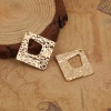 Picture of Zinc Based Alloy Hammered Pendants Rhombus Gold Plated 31mm(1 2/8") x 31mm(1 2/8"), 10 PCs