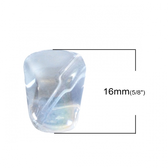 Picture of Glass AB Rainbow Color Aurora Borealis Beads Polygon Transparent Clear About 16mm x 10mm, Hole: Approx 1.2mm, 20 PCs