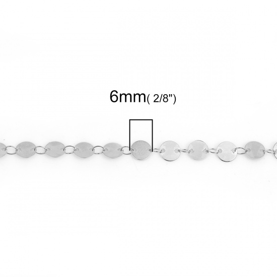 Изображение Латунь Другие Цепиарматуры Цепи Серебряный Тон Круглые 6мм, 1 М                                                                                                                                                                                               