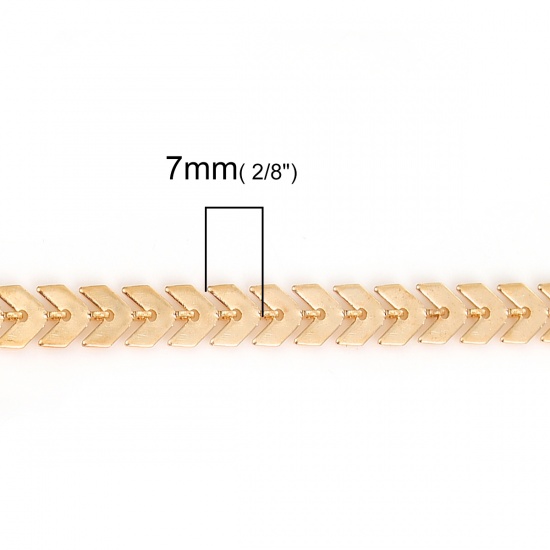 Bild von Messing Spike Kette Vergoldet Gräte 7x6mm, 1 Meter