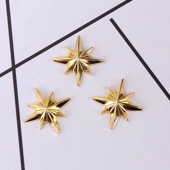 Picture of Zinc Based Alloy Resin Jewelry Tools Star Gold Plated 16mm( 5/8") x 16mm( 5/8"), 10 PCs