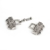 Picture of Zinc Based Alloy Hook Clasps Rectangle Antique Silver Color 46mm x 23mm, 5 Sets