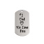 Immagine di 201 Acciaio Inossidabile Ciondoli Rettangolo Tono Argento Nero Messaggio " #1 Dad We Love you " 48mm x 26mm, 1 Pz