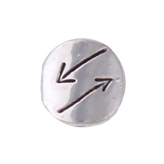 Picture of Zinc Based Alloy Spacer Beads Round Antique Silver Color Arrowhead About 10mm Dia, Hole: Approx 1.4mm, 50 PCs